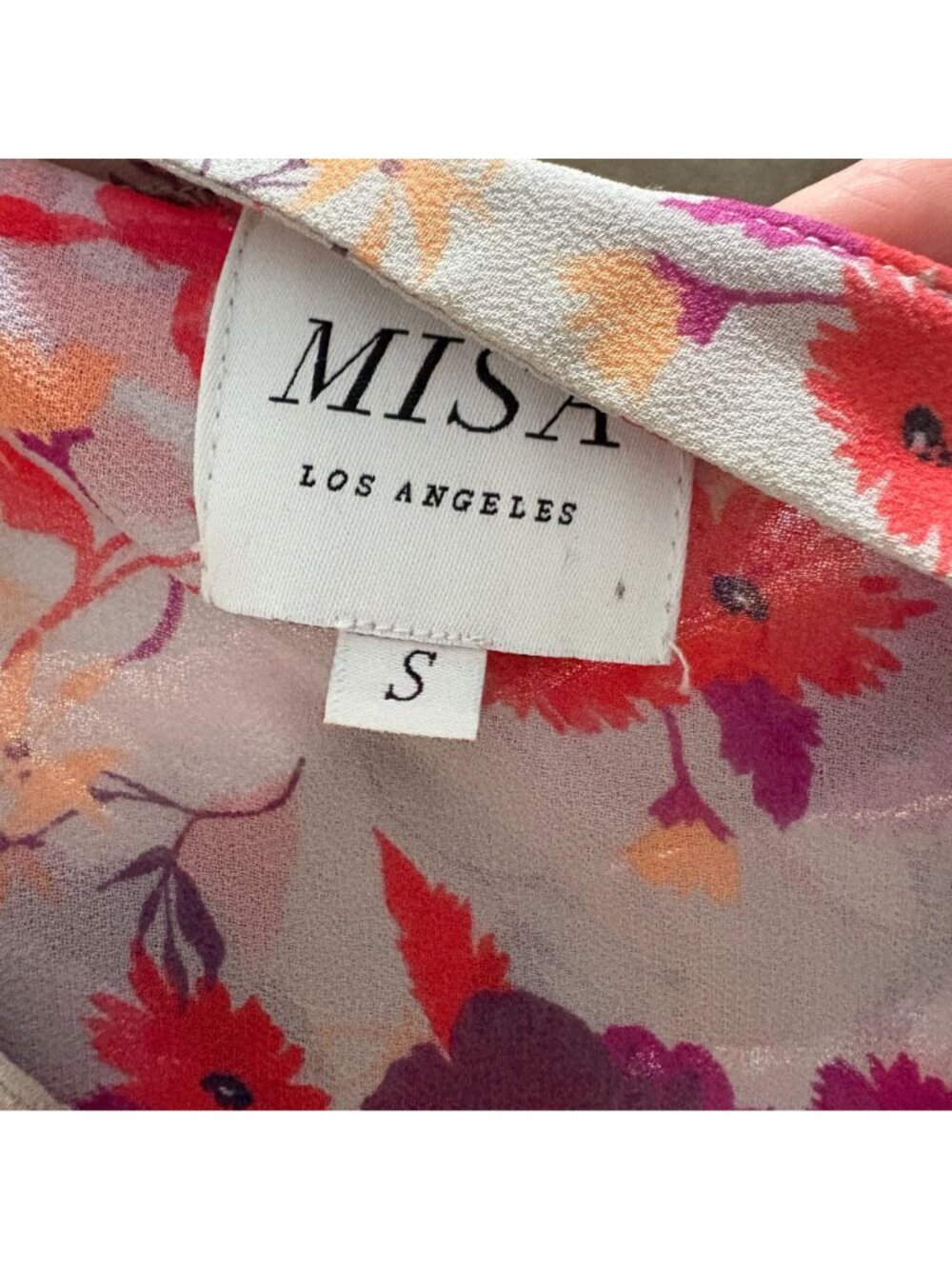 MISA LA Womens Long Sleeve Floral Blouse Pink Ruffled Cottagecore Small - Picture 2 of 6